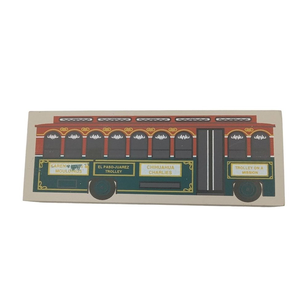 Cat's Meow Village El Paso Juarez Trolley Co., El Paso, Texas Shelf Sitter